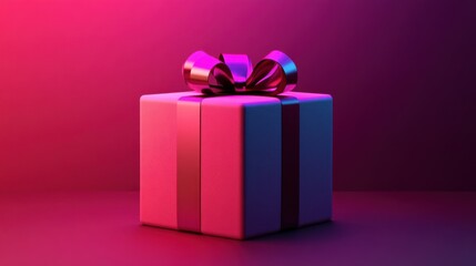 Obraz premium Glowing Futuristic Gift Box Design in Vibrant Colors