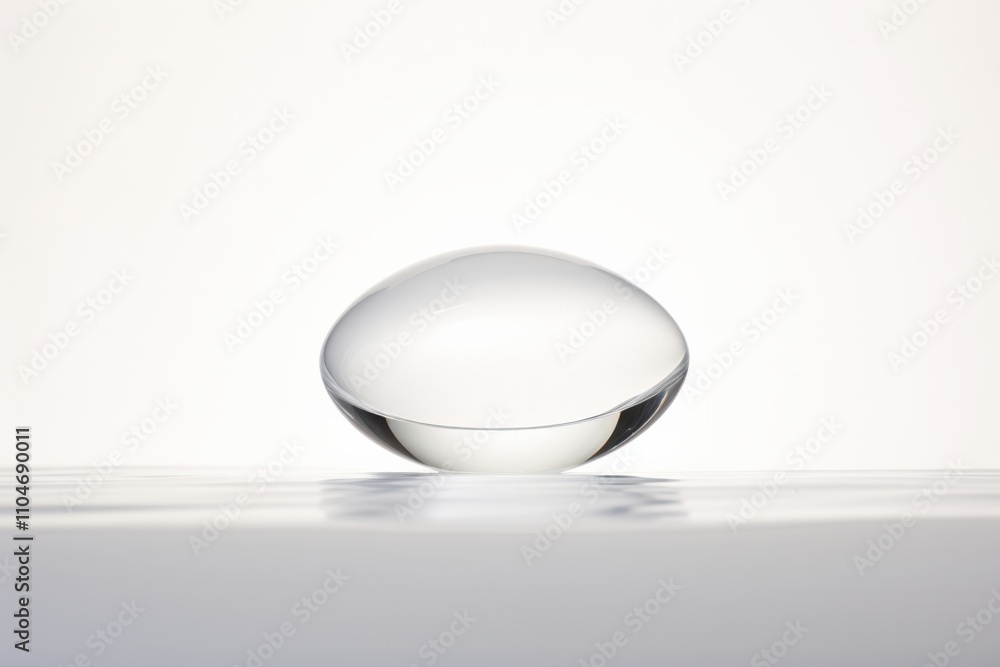 Poster minimalist design featuring a smooth, reflective object on a serene background