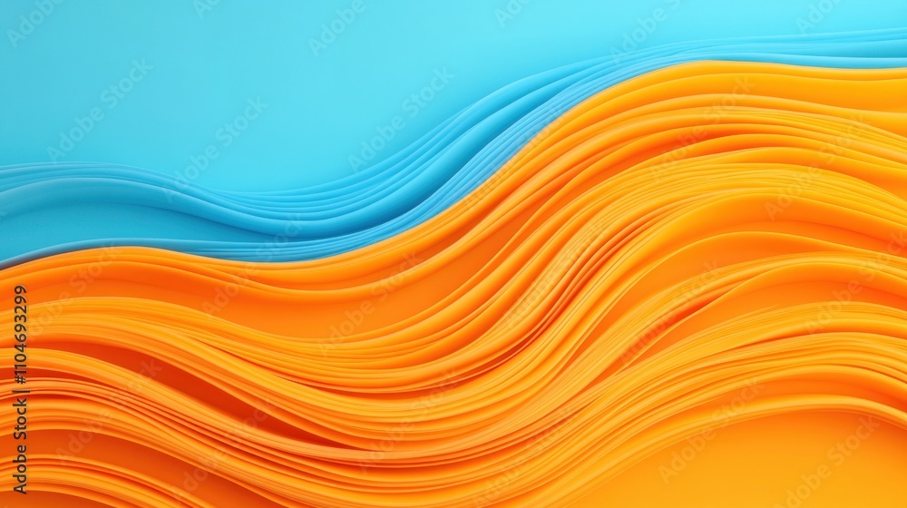 Poster dynamic strands of colorful noodles in motion