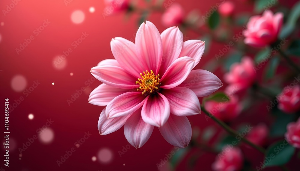 Canvas Prints Pink flower closeup with blurred background