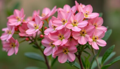Pink petals with yellow centers