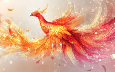 Obraz premium China Traditional Bird Phoenix Art Illustration