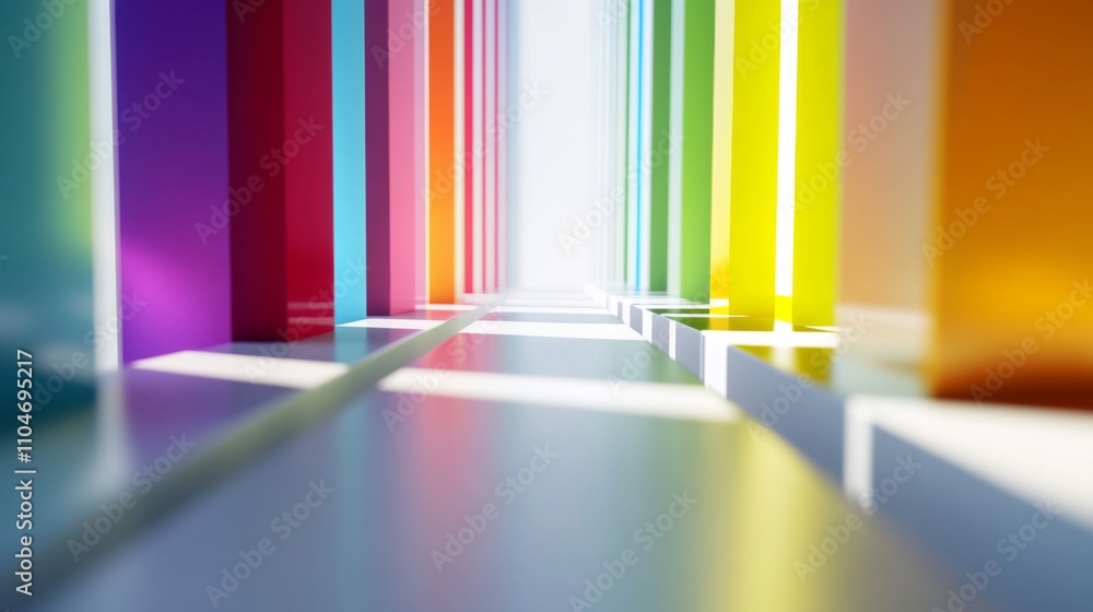 Aufkleber colorful abstract columns in a bright and vibrant space