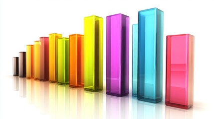 Colorful 3D Bar Graph Design for Financial and Business Analysis