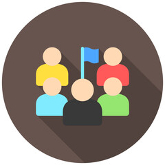 Leadership rounded flat color icon, use for UI, UX, app and web development, digital or print. for industry, education, business, financial, Human Resources theme.