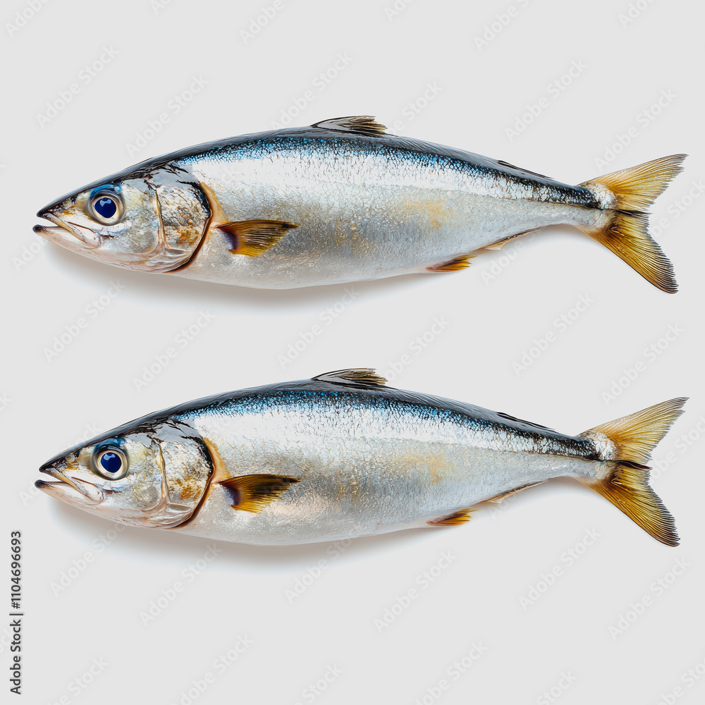 Aufkleber fresh whole fish displayed on clean background showing bright scales and distinctive features of fis