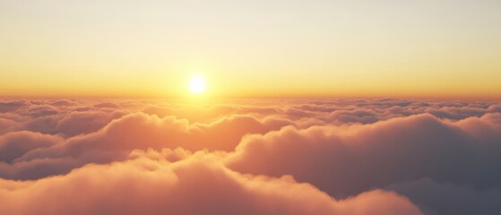 Obraz premium beautiful sunrise above the clouds with soft pastel colors