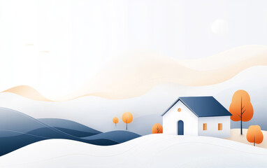 Fresh natural scenery art illustration