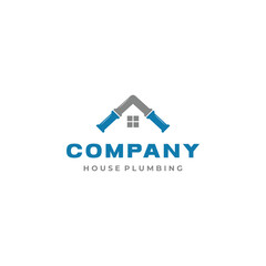 House Plumbing Water House Logo Design On Isolated Background