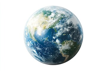 Excellent quality of the planet Earth isolated on a white backdrop. Generative Ai