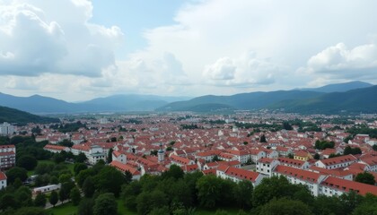 Obraz premium Vibrant cityscape under a clear sky