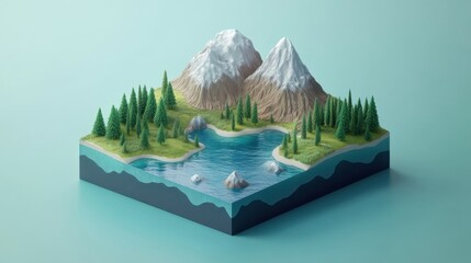 3D Isometric Tourism Map: Planning and Development of Scenic Routes
