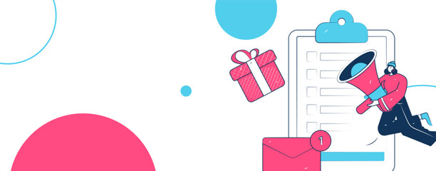 Invite friends to conduct questionnaire flat vector concept operation hand drawn illustration
