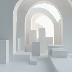 Fototapeta premium minimalist architectural design with clean lines and soft lighting