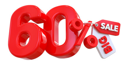 60 percent red offer tag big sale