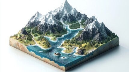 3D Isometric Tourism Map: Planning and Development of Scenic Routes