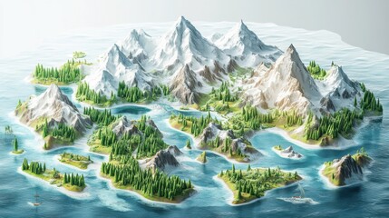 3D Isometric Tourism Map: Planning and Development of Scenic Routes