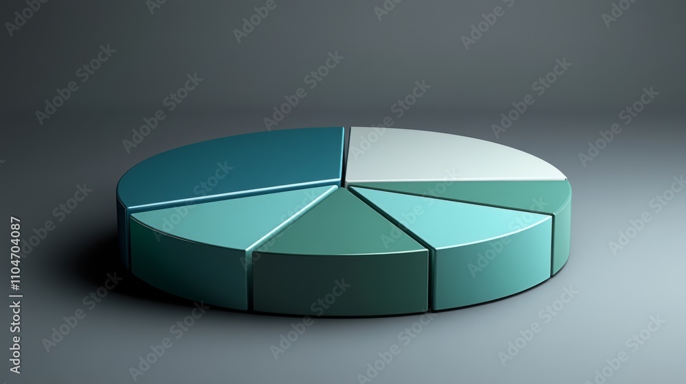 Poster modern graphic representation of data with colorful pie chart