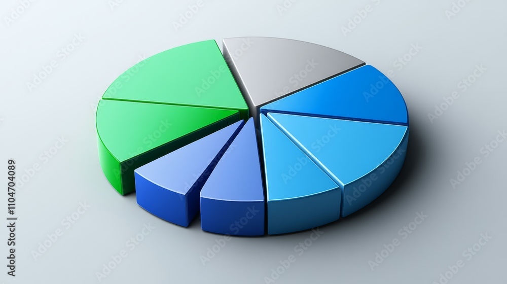 Aufkleber colorful 3d pie chart displaying business data visualization trends