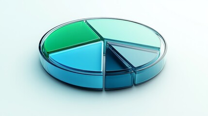 Colorful Segmented Pie Chart on Light Background for Data Analysis