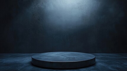 A Circular Platform on a Dark Blue Textured Surface