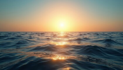 Fototapeta premium Sunset on the horizon peace in the ocean