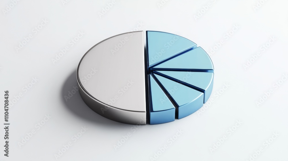 Aufkleber Modern 3D Pie Chart Design for Business Data Presentation