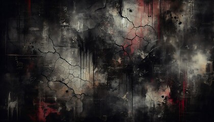 Abstract Cracked Wall Dark Hues Artistic Expression