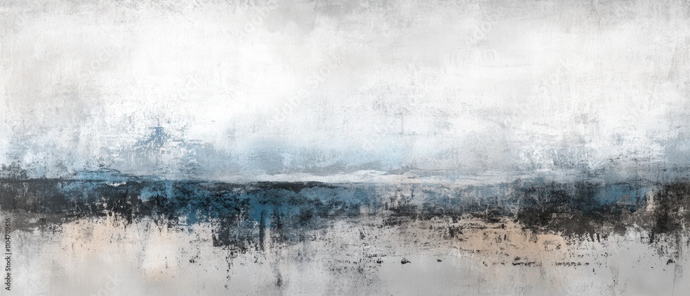 Poster abstract landscape with soft colors and textured brush strokes
