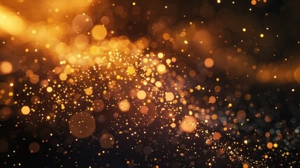 Obraz premium Golden blurry lights against dark backdrop