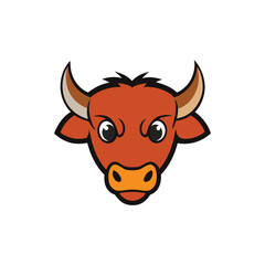 Gaur head vector illustration