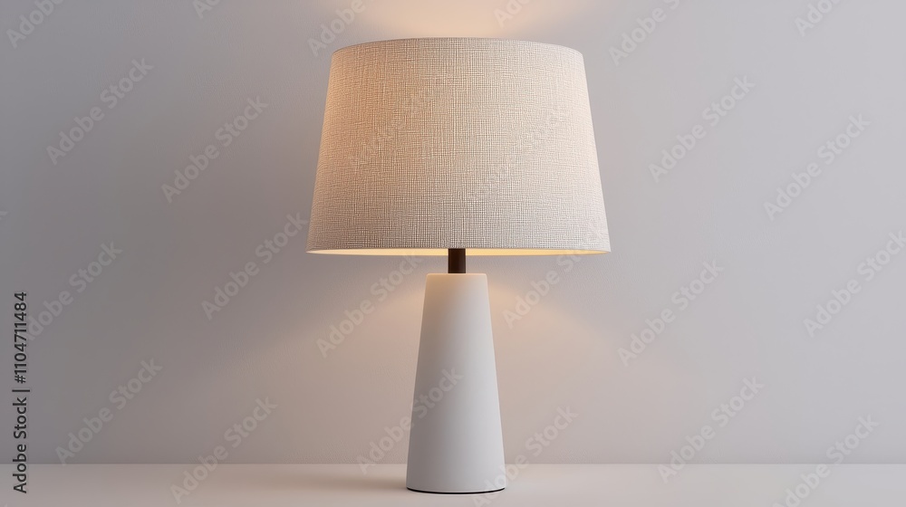 Poster elegant modern table lamp with textured shade and soft glow
