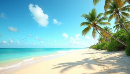 Obraz premium Paradise found A serene beach under a clear sky