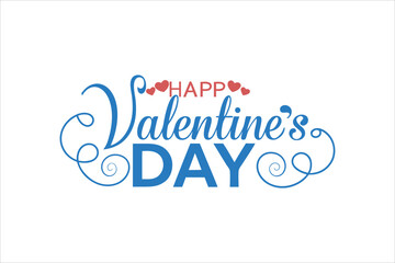 Fototapeta premium happy valentines day art vector illustration typographic design 