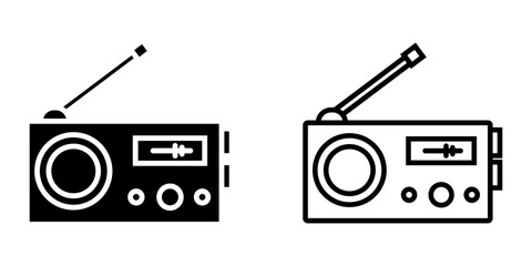 Radio set icon on white background