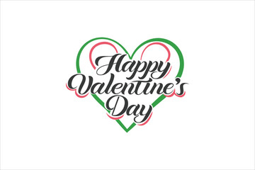 happy valentines day art vector illustration typographic design 