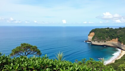  Escape to paradise  A serene cliffside view of the ocean