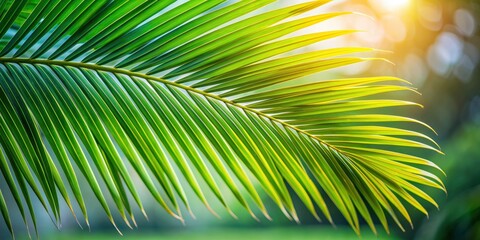 Obraz premium Decorative date palm tree leaf branch in tropical climate setting , tropical, plant, evergreen, lush, green, exotic, foliage