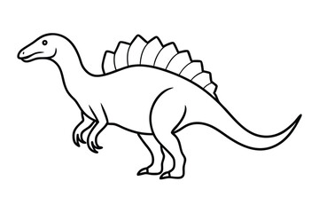 Fototapeta premium Spinosaurus line art vector 