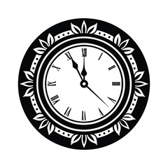 wall clock on a line art vector 