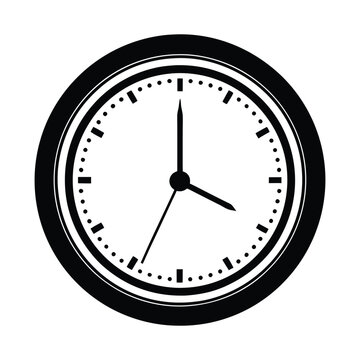 recommend clip art: wall clock on a line art vector 