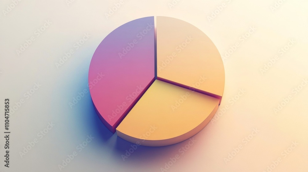 Leinwandbilder modern abstract pie chart design with soft gradient colors