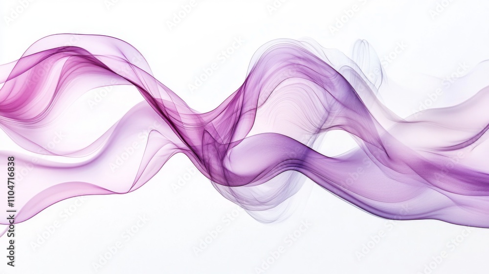 Poster elegant flowing abstract waves in soft purple and white background