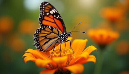 Obraz premium Butterflys delicate dance with natures vibrant bloom