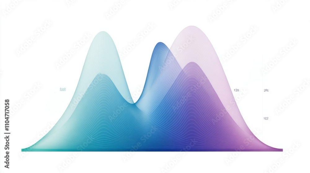 Poster abstract colorful wave pattern visualization for data representation
