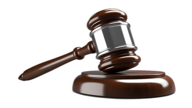 A highly detailed realistic and isolated judges gavel