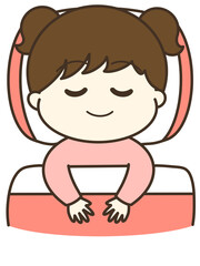 寝ている女の子のゆるかわイラスト