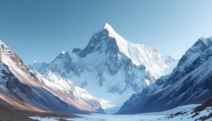 Fototapeta premium Majestic peaks under a clear sky