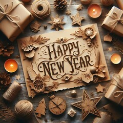 Happy New Year Festive Papercraft Design