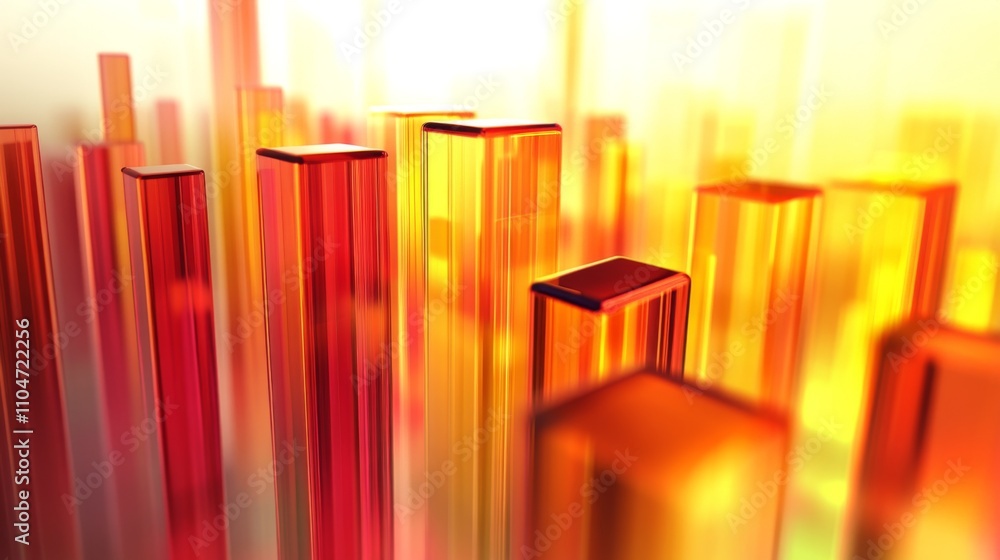 Poster colorful abstract background with red and yellow vertical shapes